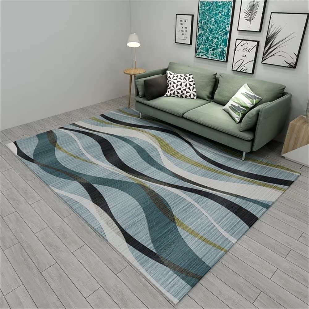 Tapis moumoute bleu doux et résistant pour un confort de marche absolu