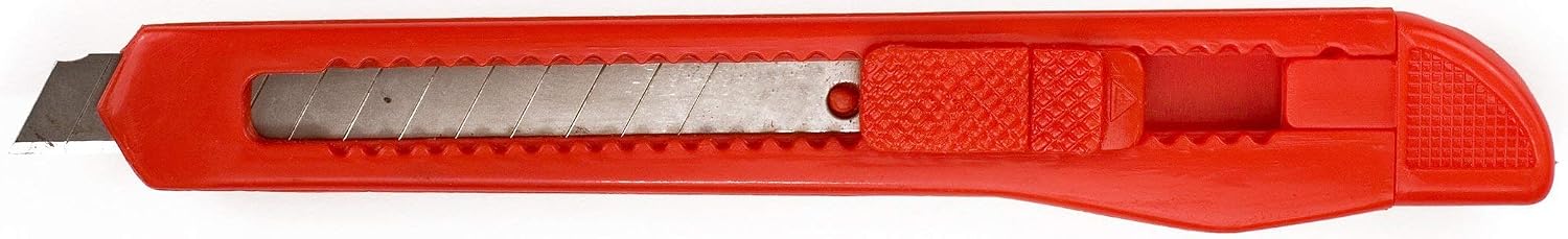 Excel Blades 48 Pack of Knife Box Cutter Snap Knife - Bulk Retractable, Plastic Red, Utility Knife for Cutting Boxes, Cartons, Cardboard