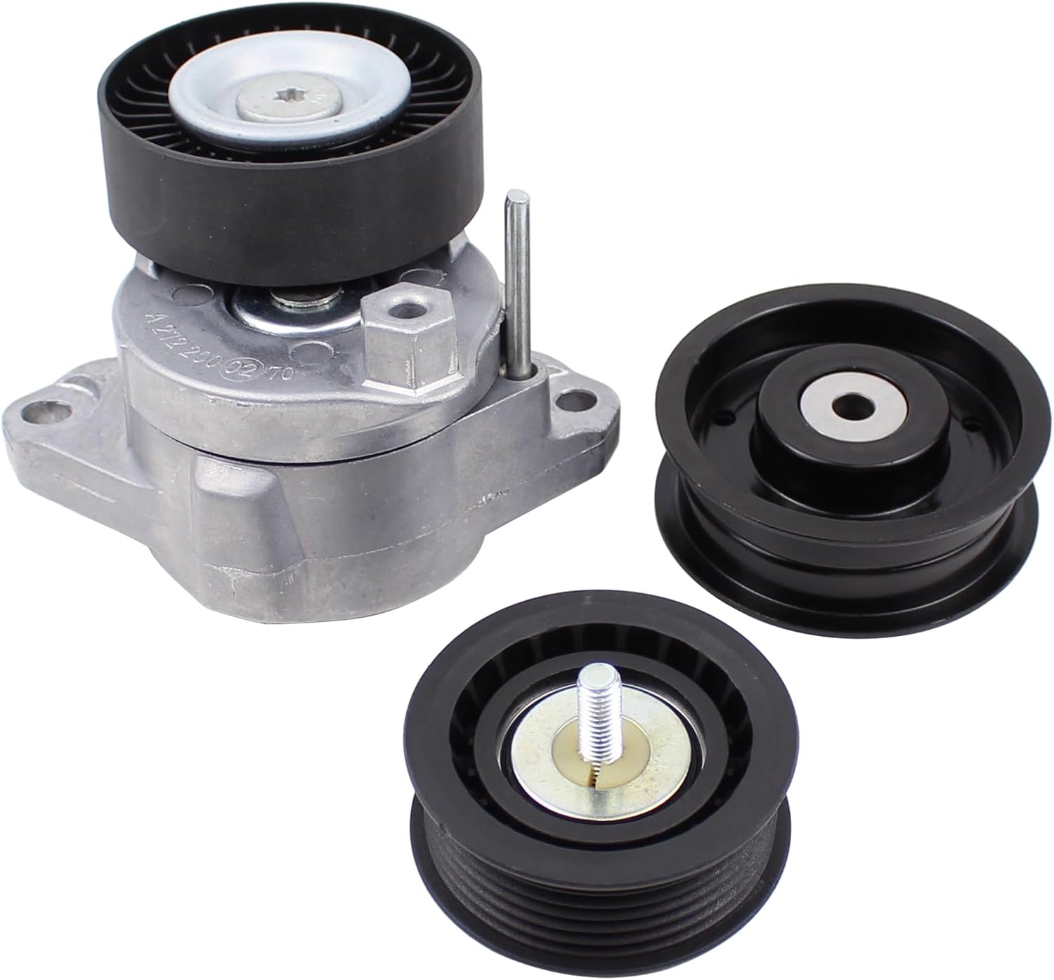 MOTOKU Belt Tensioner and Serpentine Belt Idler Pulley kit for Mercedes C230 C280 C300 C350 CL550 CLK350 CLK550 CLS550 E350 E550 G550 GL450 GL550 GLK350 ML350 ML550 R350 S550 SL550 SLK280 SLK300