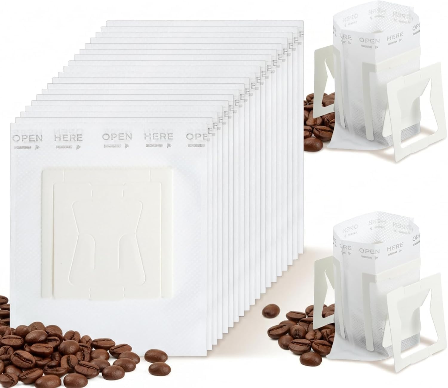 50 Pcs Portable Coffee Filter Paper Bags – Disposable Pour Over Coffee Filters, Single-Use Drip Coffee Bags for Travel, Office & Home Brewing, Unbleached Food-Grade Paper, Universal Fit-image-44