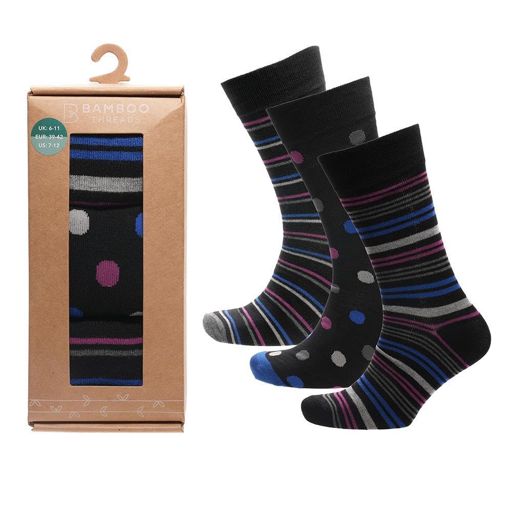 A2Z Herren-Socken, 3er-Pack, weiches Argyle- und Streifendesign, atmungsaktiv, warm, Winter-Lounge-Socken, bequeme Passform, geruchsreduzierend, für Herren, Arbeit, Freizeit, Alltag, Größe 39 bis 45