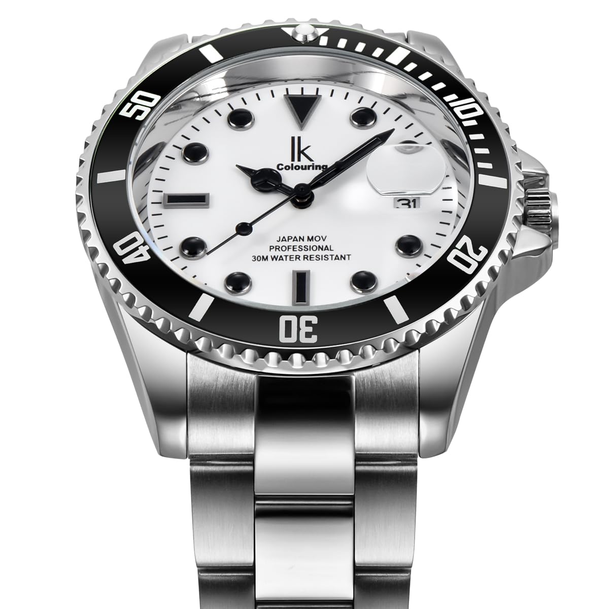 Alienwork IK Orologio Uomo Donna Calendario Cinturino in Metallo