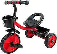 Triciclo Infantil Vermelho Atentu com Pedal 3 Rodas Resistente Brinquedo Infantil para Criança 3 Anos Triciclo Menino com Cesto Cestinha para Passeio e Pedal Infantil (Vermelho)