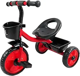 Triciclo Infantil Vermelho Atentu com Pedal 3 Rodas Resistente Brinquedo Infantil para Criança 3 Anos Triciclo Menino com Cesto Cestinha para Passeio e Pedal Infantil (Vermelho)
