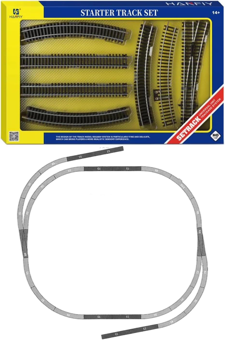 28 Pcs HO Scale Train Track Set, Metal Track Compatible with 1:87 Scene of Realistic Model of Train Accessories