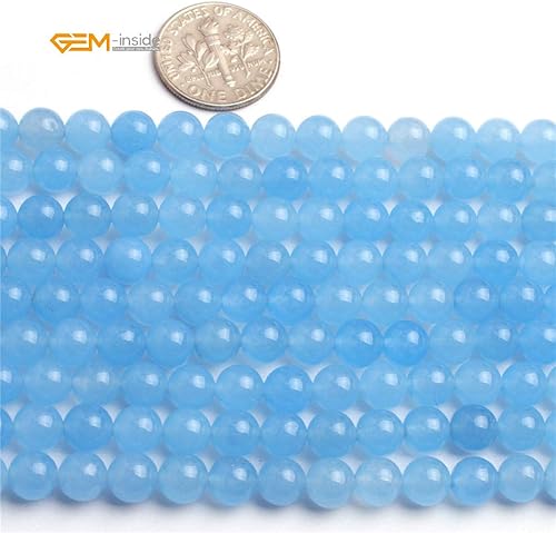 Miniatura 562 de GEM-Inside - Cuentas sueltas de piedra de lava negra natural de 0.315 in para hacer joyas, 15 pulgadas Cordierita de grado A