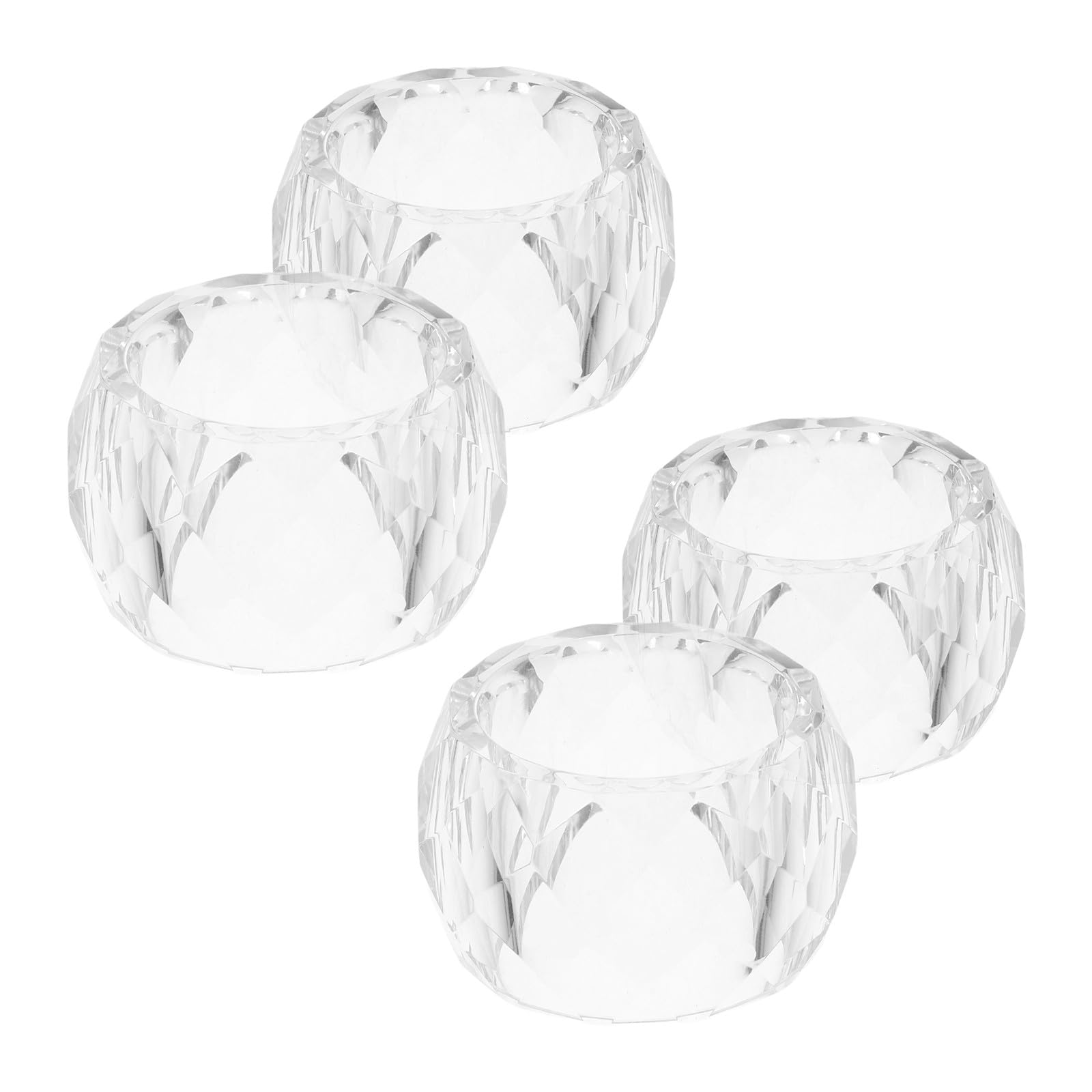 Cristal Facetté Ronds de Serviette 4 Pièces