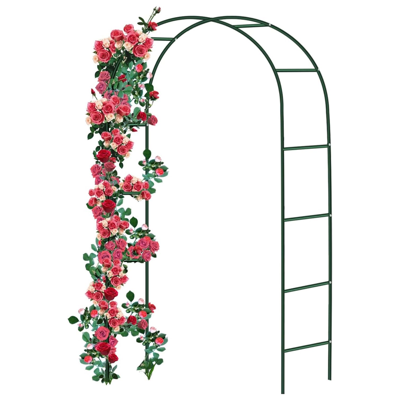 YORKSHIRE HOMEWARE Metal Rose Arch | Heavy Duty Garden Arbour | Indoor Outdoor Support Arches for Roses | Great for Backyard, Lawn, Patio, Courtyard, Wedding Decorations 240 x 140 x 38 cm, Green