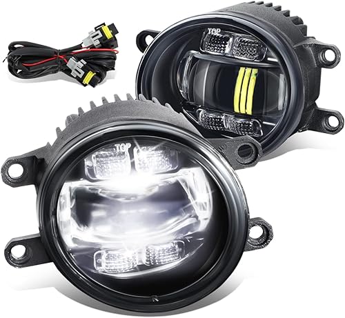 Miniatura 1 de DNA MOTORING FL-ZTL-368-CH - Par de faros antiniebla LED con diseño de ojos de insectos, compatibles con 10-13 4Runner / 12-20 Tacoma / 07-14 Camry