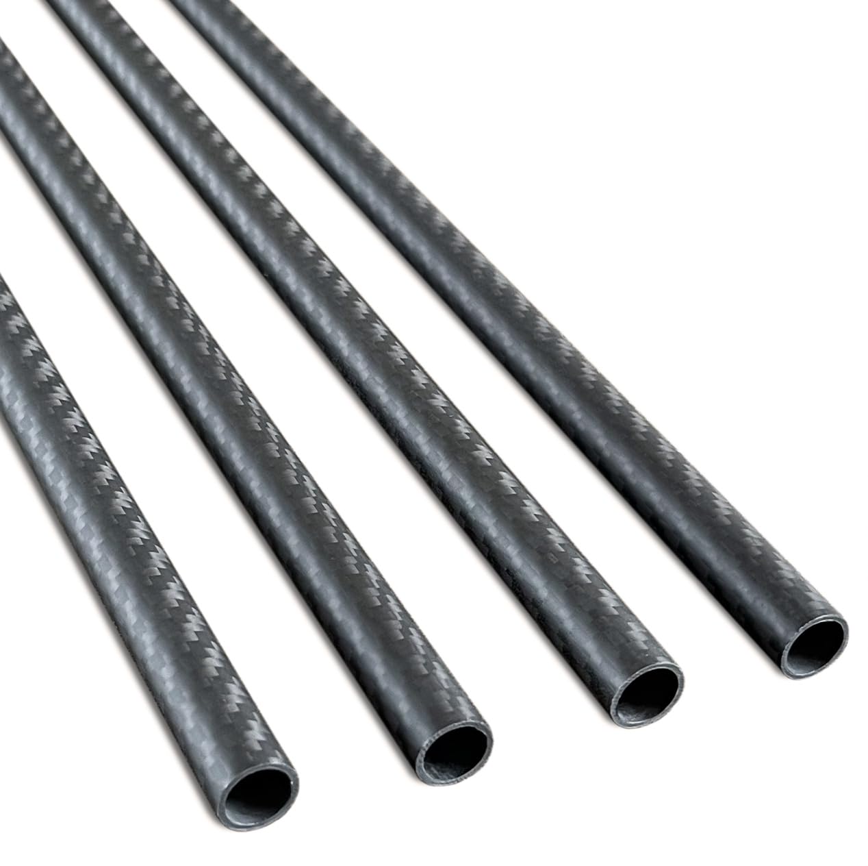Kohlefaser-Schläuche, 12 mm x 10 mm x 420 mm, 6/8/10/16/22/25/30 mm erhältlich, 3K-Rolle gewickelt, Twill mattes Finish, 4 Stück Kohlefaser-Schläuche, 12 mm x 10 mm x 420 mm, 6/8/10/16/22/25/30 mm erhältlich, 3K-Rolle gewickelt, Twill mattes Finish, 4 Stück