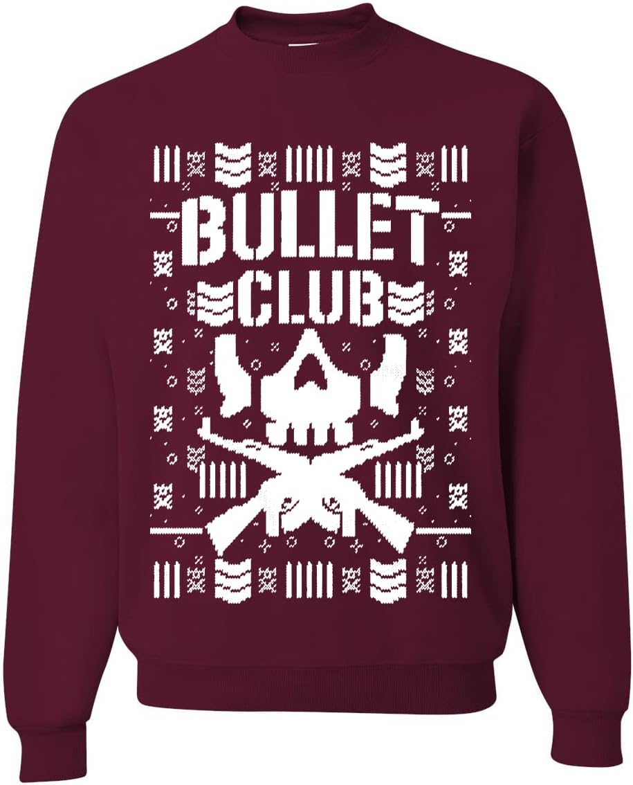 Wild Bobby Bullet Club Wrestling Bone Soldier Ugly Christmas Sweater Unisex Crewneck Graphic Sweatshirt
