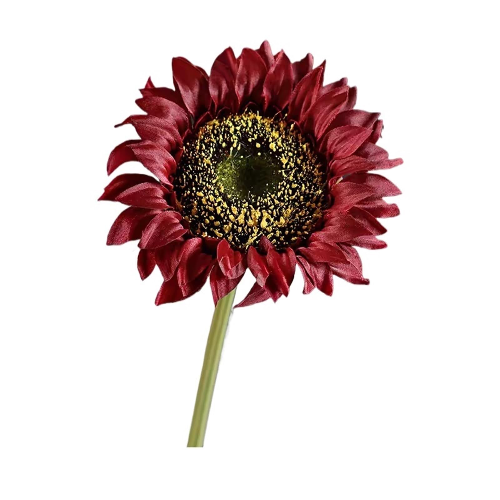 JUAKSQZYI Fake Flowers 5pcs Faux Sunflowers Fake Flowers Artificial Sunflowers Flower with Stems Bouquets Arrangement for Home Decor(Rojo)