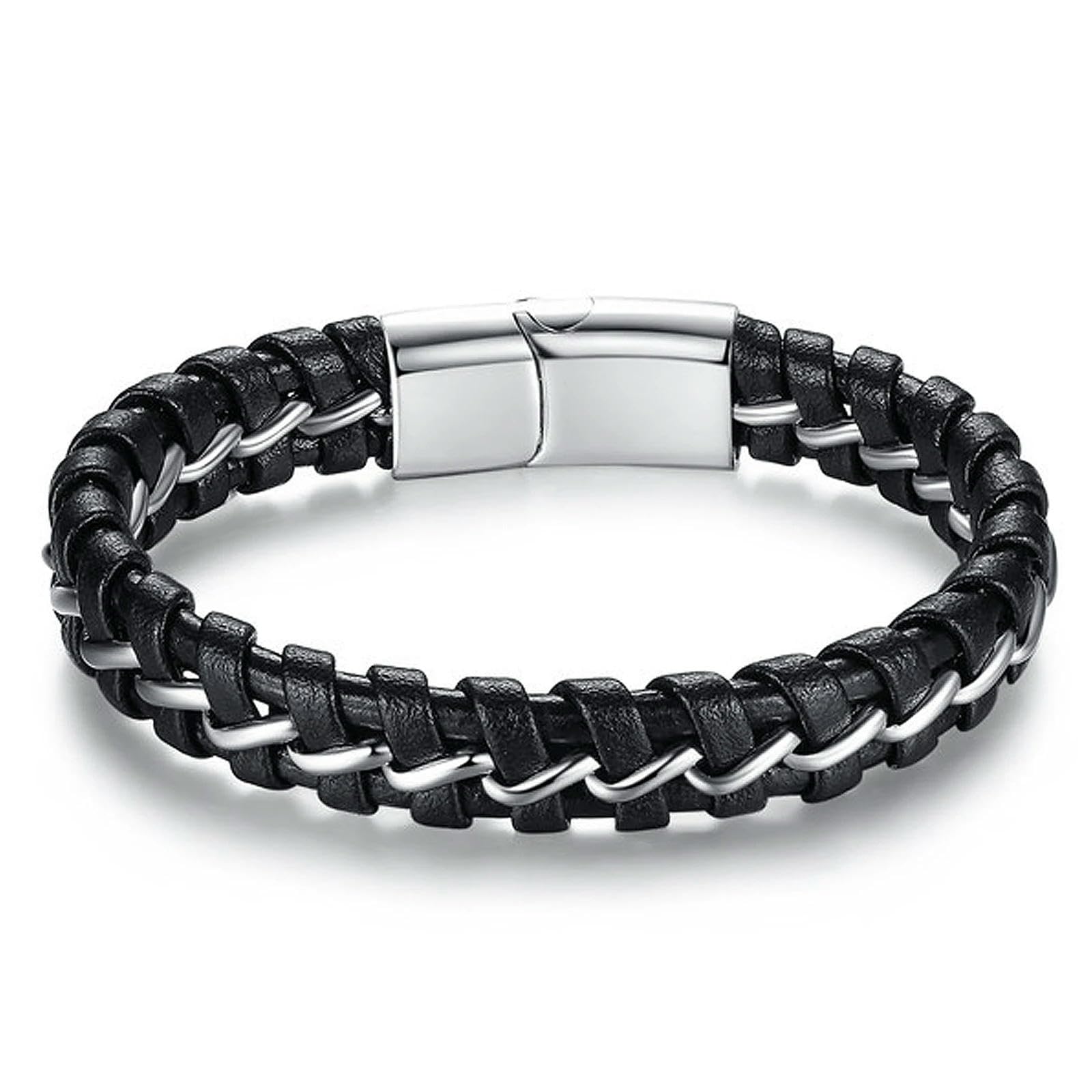 Biżuteria do kremacji urna na popiół pamiątkowa skórzana opaska na urnę dla mężczyzn pamiątka urna bransoletka Jewelry-AA_a-20cm