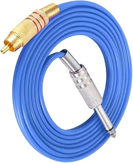 Tattoo Clip Cord, 1.85M Silicone Hook Line for Straight RCA Interface Insert Tattoo Machine Conversion Kit, Tattoo Supplies Power Supply Wire (Blue)