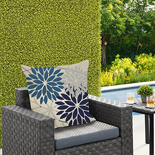 Dfxsz Outdoor Throw Pillow Covers 18X18 Inch Set Of 2 Spring Summer Geometric Elegant Decorative Throw Pillows Blue Outdoor Waterproof Pillow Covers For Patio Funiture Garden Couch #TOP1