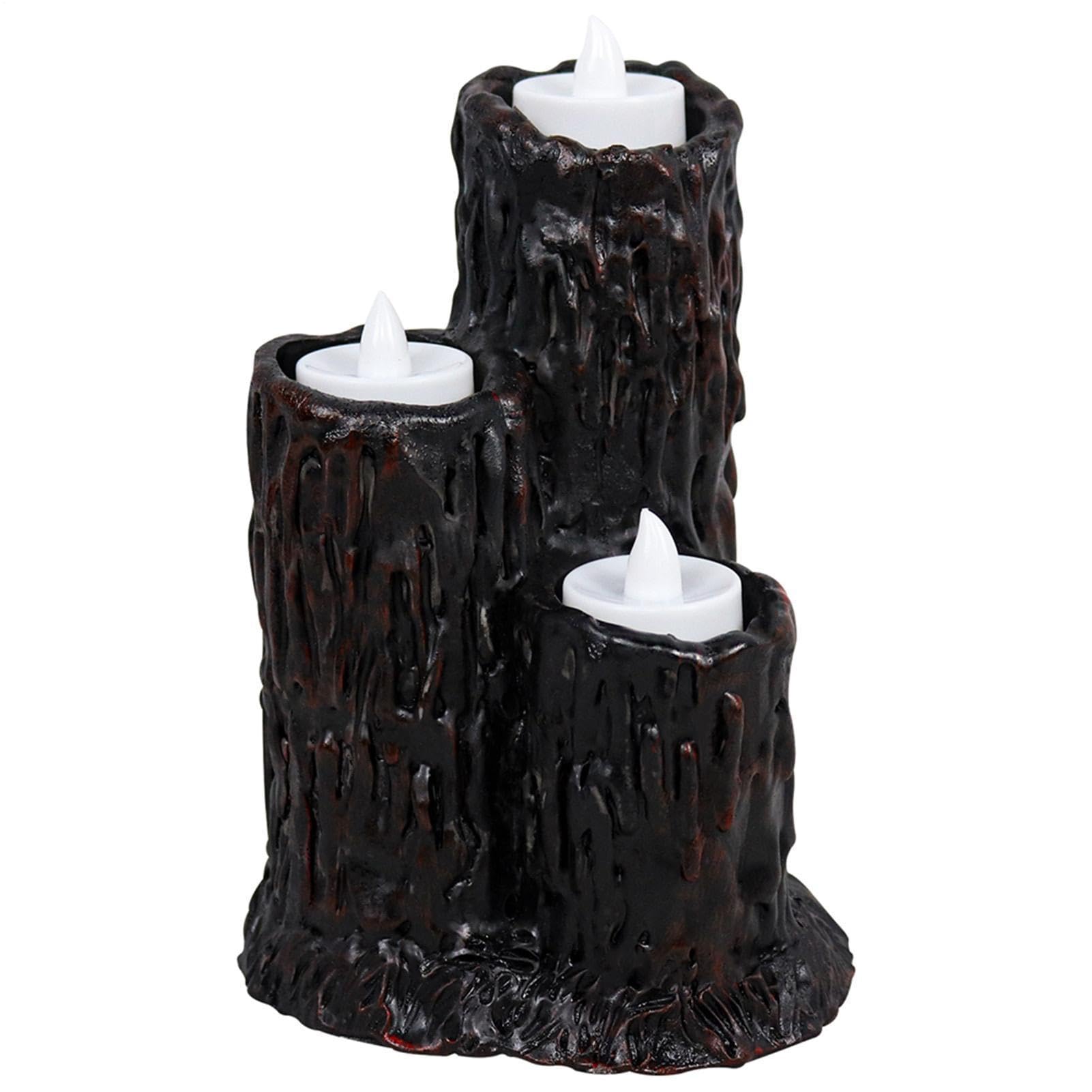 Generisch Decorazione per Halloween a LED senza fiamma, in resina, tronchi d'albero