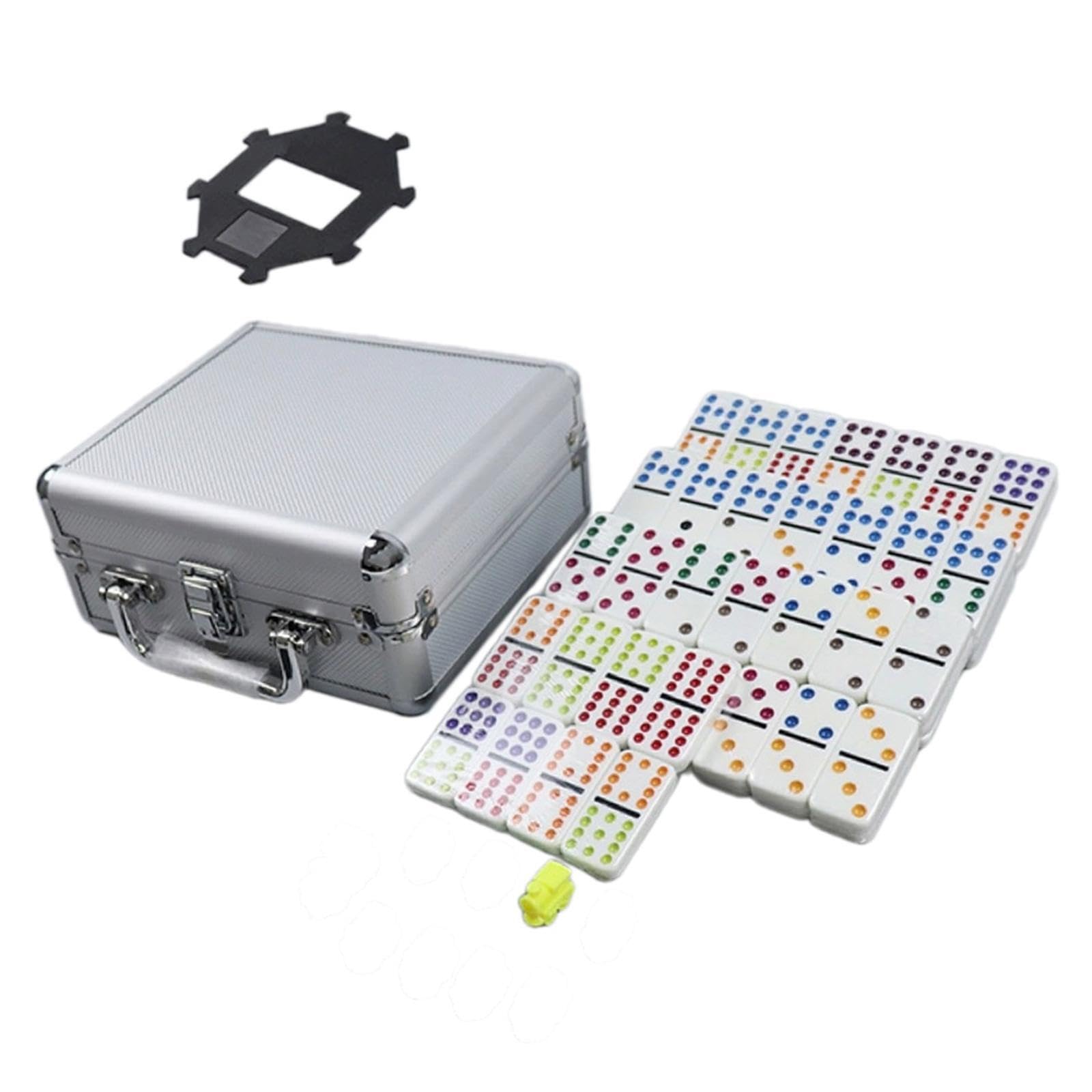 Juego de cálculo Educativo con fichas de dominó, 91 Piezas en Estuche de Aluminio, Juego de Viaje y Juegos Familiares, Juegos Familiares, Recuerdos de Fiesta, fichas de