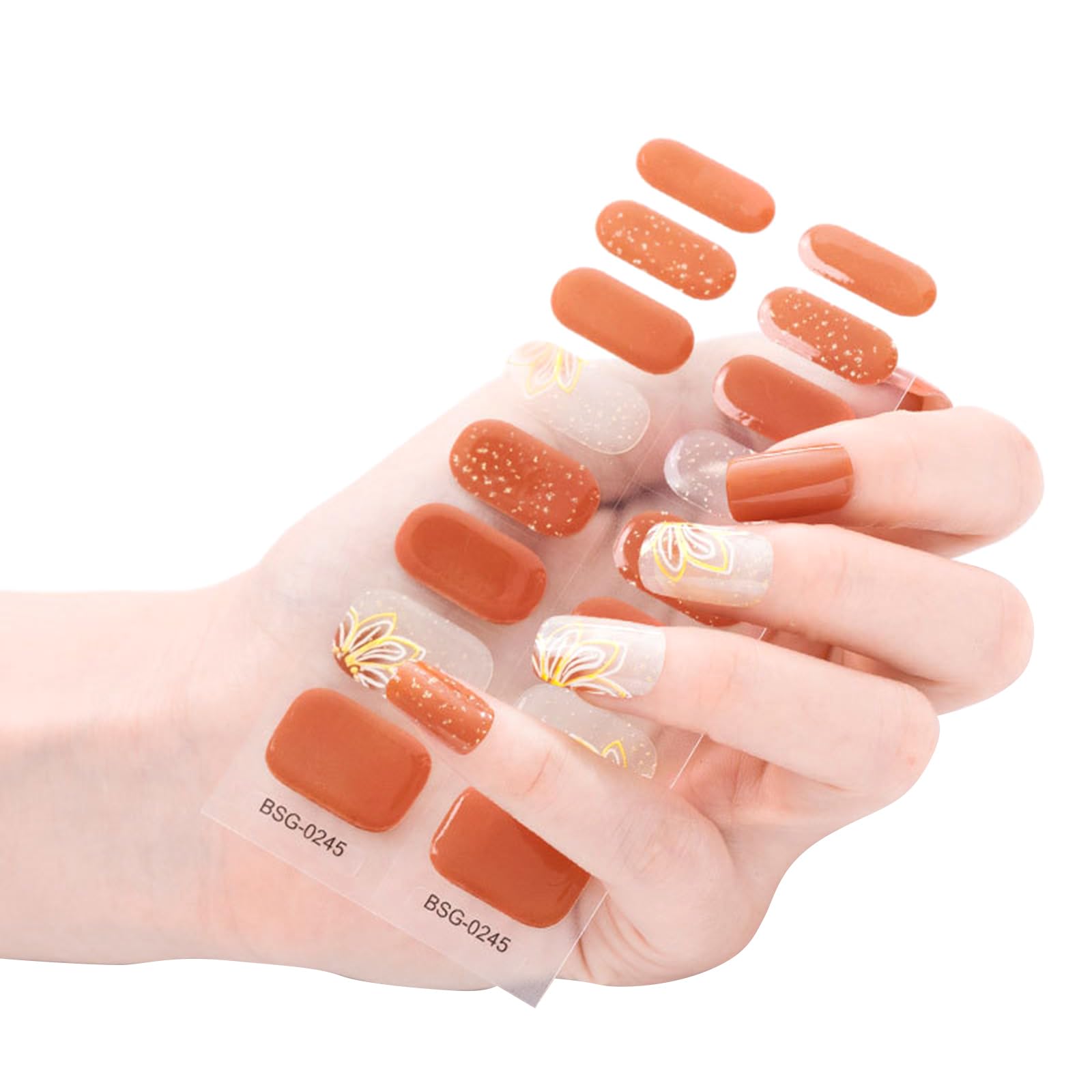Semicured Gels Nails Polishs Stickers Fashion Designs Classical Strips Waterproof Adhesive Full Wraps Gels Nails Sticker Semicured Wraps Glitters