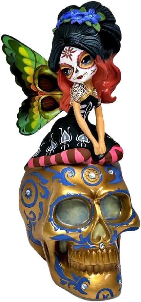 The Hamilton Collection Soulful Spirits Figurine Collection Issue #13: Spirit of The Gentle Spirit Glow in The Dark Sugar Skull Decor by Jasmine Becket-Griffith 6-Inches