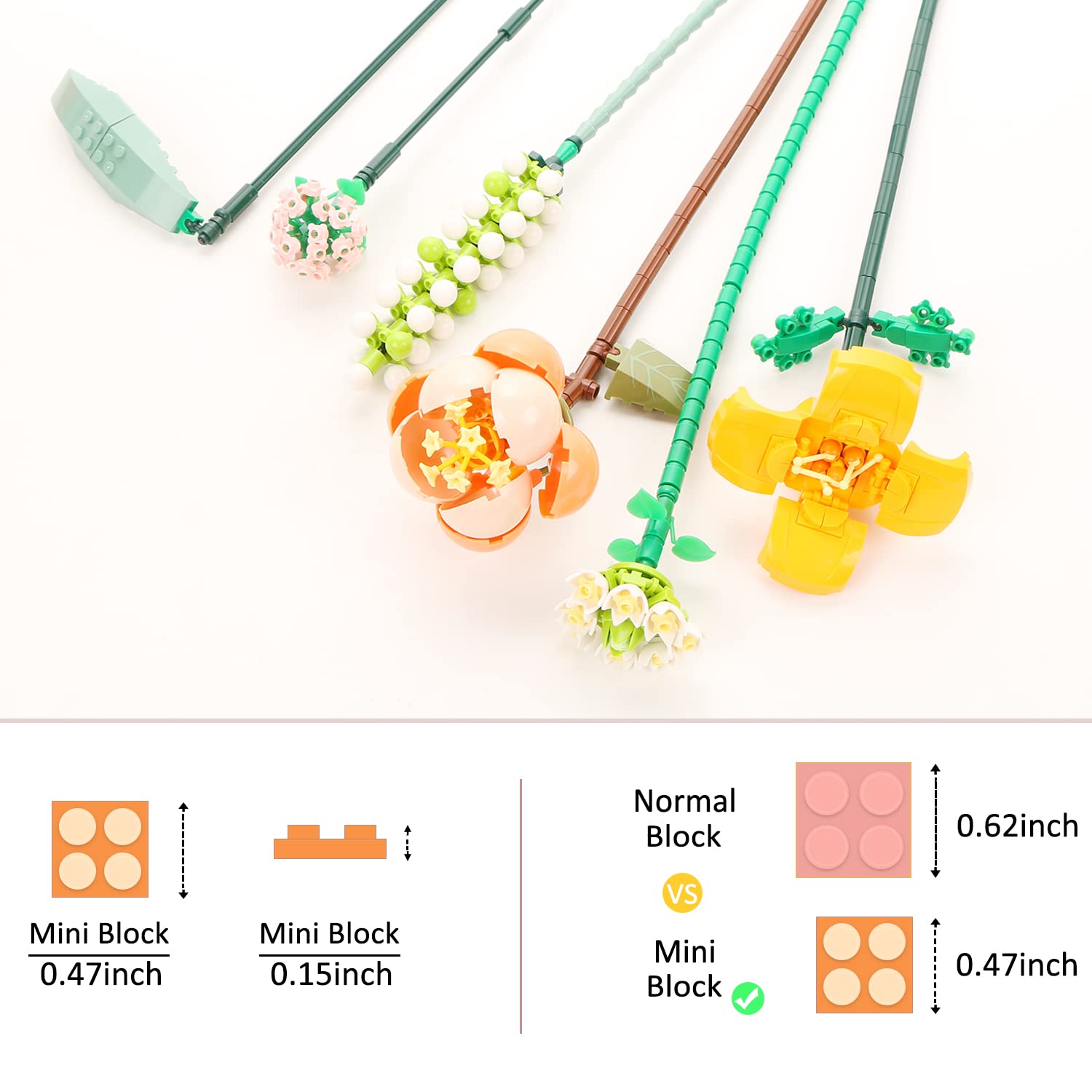 Amazon.com: MEIEST Mini Building Blocks Flower Bouquet Plant Model