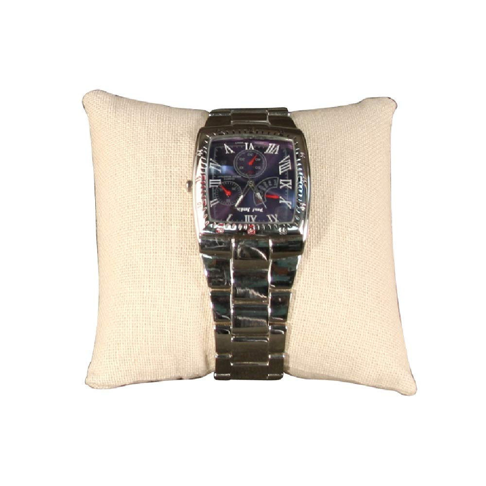 888 Display® 4-Pieces Bracelet Watch Pillow Jewelry Displays (5" x 5", Beige Linen)