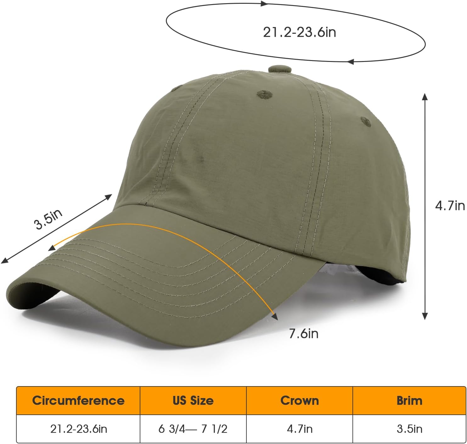 Unisex Running Baseball Hat Waterproof Outdoor Sun Protection Hat Cool Workout Hats for Men and Women ArmyGreen - Image 2