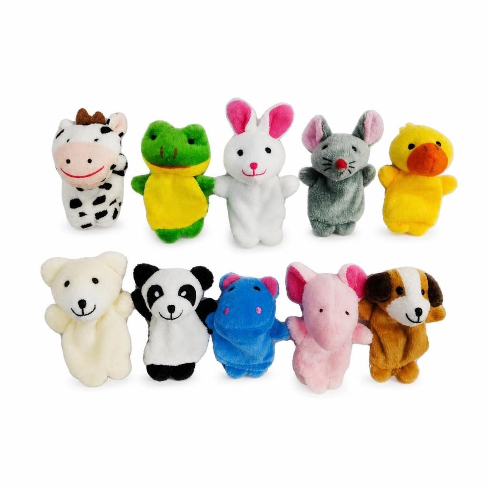 10 Pcs Finger Puppets,Soft Velvet Plush Animal Hand Puppets