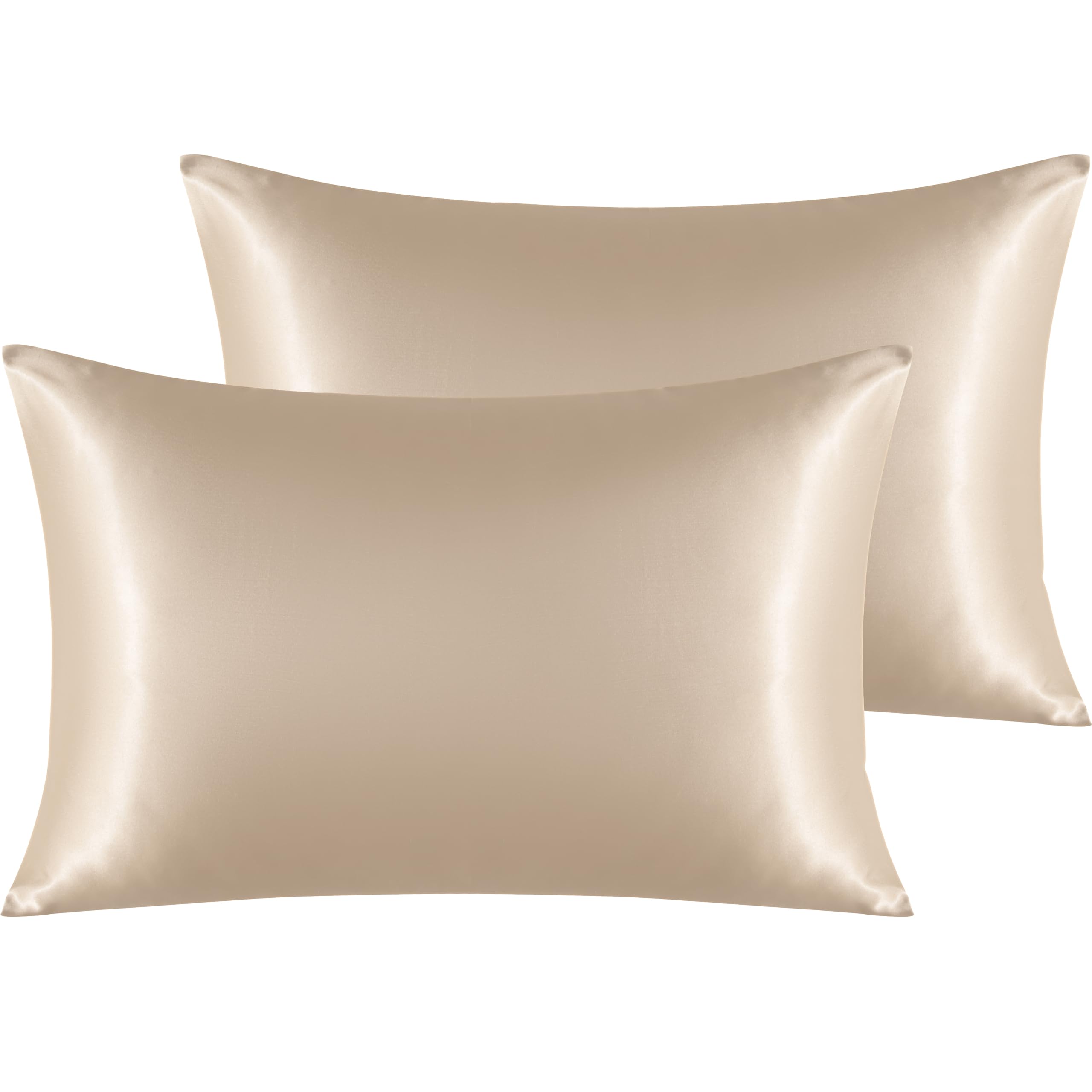 NTBAY Standard Satin Pillowcases, Set of 2, Taupe