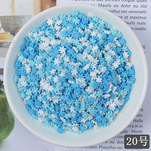 100g Resin Flatbacks Slime Accessories Clay Sprinkles Decoration for Slime Charms Filler DIY Slime Supplies Fake Candy Chocolate Cake Dessert Mud Particle Scrapbook Phone Case (snowflake20) - Image 2