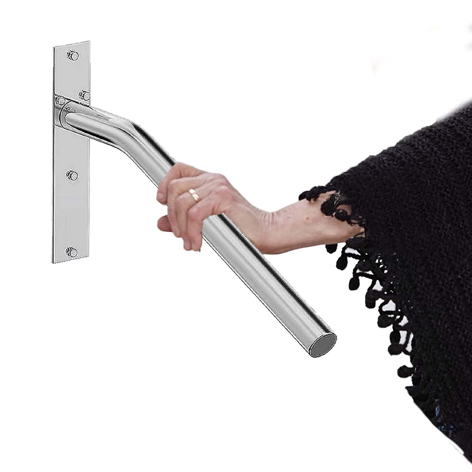 Support de porte d'escalier robuste en acier inoxydable pour sécuriser les marches