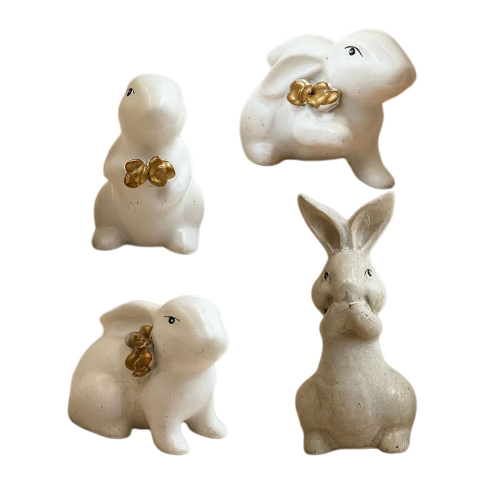 Figurine Conigli Sculture Statue Conigli Primaverili Figurine da Collezione Decorazione Pasquale per Interni Ornamento Decorativo Decorazioni pasquali per Interni