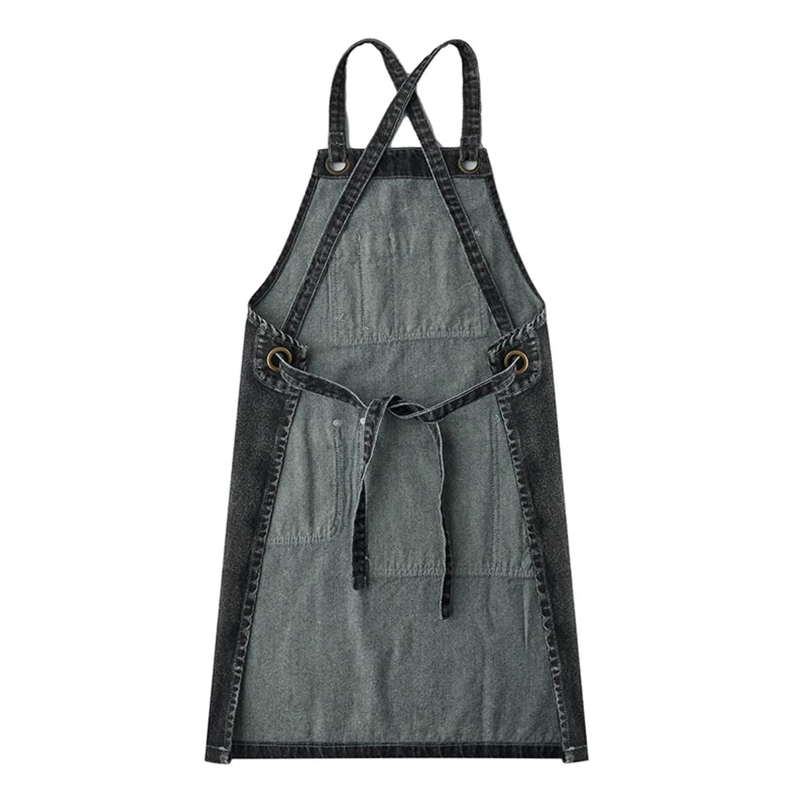 Delantal de Trabajo Delantal vaquero grueso con bolsillo, estilista, Barista, café, delantal de limpieza for el hogar, maestro lona, ​​accesorios cocina
