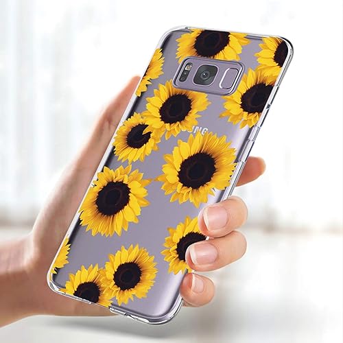 Miniatura 4 de sidande Funda para Galaxy S8, Galaxy S8 con flores, a prueba de golpes, transparente, suave, flexible, TPU delgada, para Samsung Galaxy S8 (versión