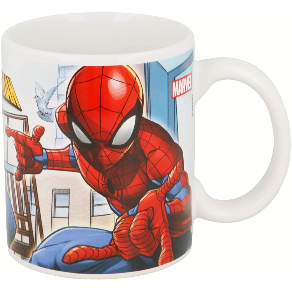 CARTOON Spiderman Marvel Pattern Mug Ceramic Mug 11oz Kids Breakfast Mug, 9.5 x 12 cm - Image 2