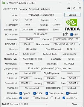 GTX 1050 Graphics Card for PC, 4GB GDDR5 128-bit, HDMI DisplayPort DVI-D, Computer GPU, Gaming Video Card, Low Profile, PCI Express x16, DirectX 12