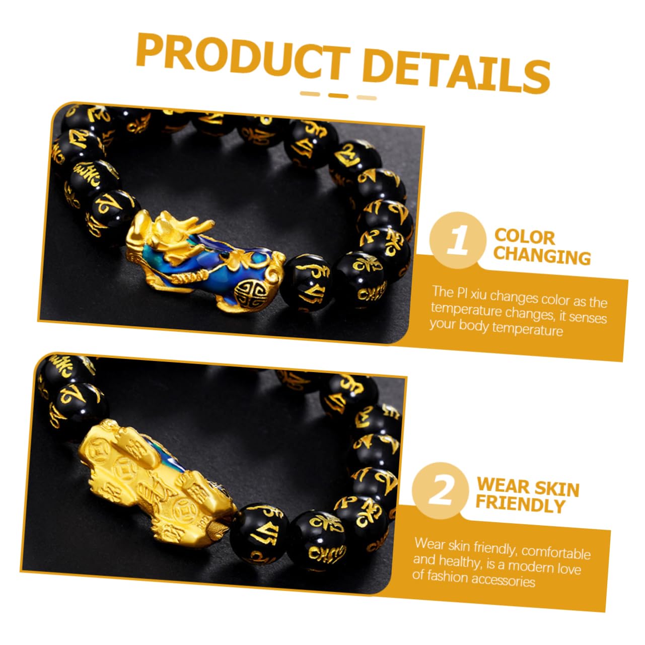 2 Piezas Pulsera Para Hombres Embutidoras De Medias Navidad Para Hombre Pulsera De La Suerte Feng Shui Encanto Cuentas Doradas Masculino Porcelana Aleación