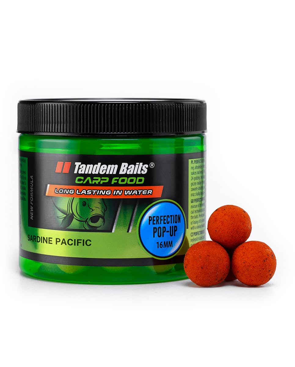 Tandem Baits Carp Food Perfection Pop-Up Pacific Sardine | Carp Pop-Ups | Carp Fishing Without Effort | Bait for Big Fish Fishing | Carp Accessories for Professionals & Hobby Anglers 16 mm 70 g — image 1