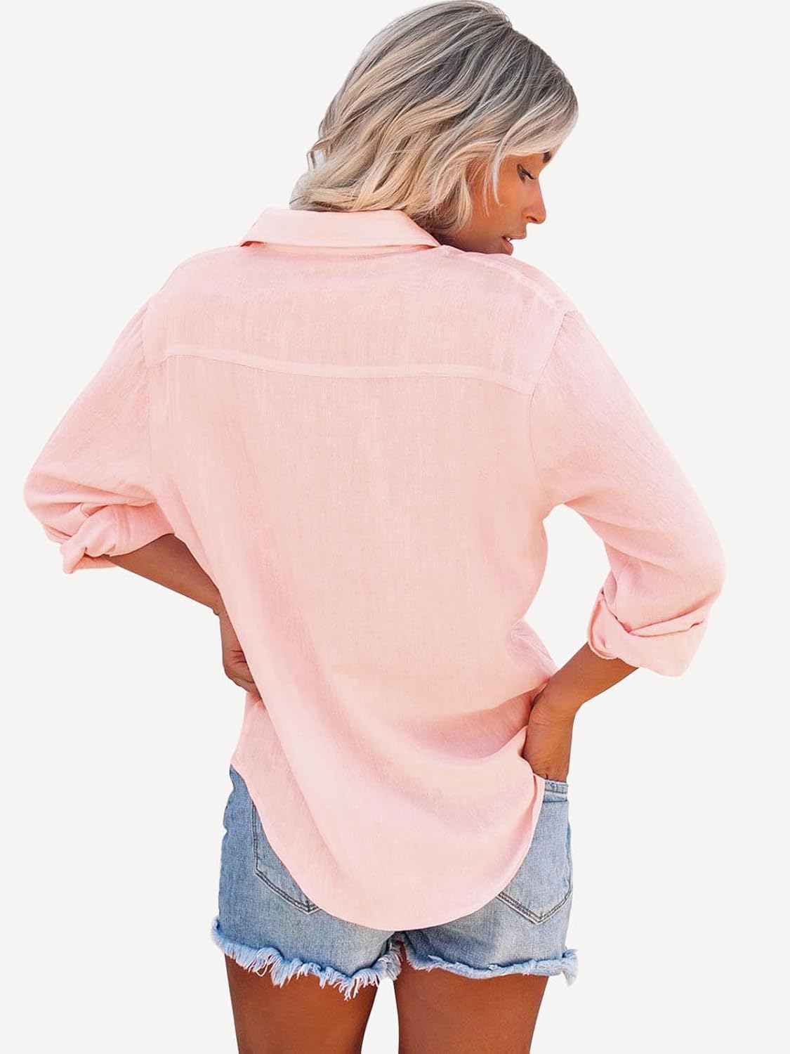 Paintcolors Womens Button Down Shirts Long Sleeve Dressy Casual Blouses Button Up Collared Shirts Tops for women - Image 2