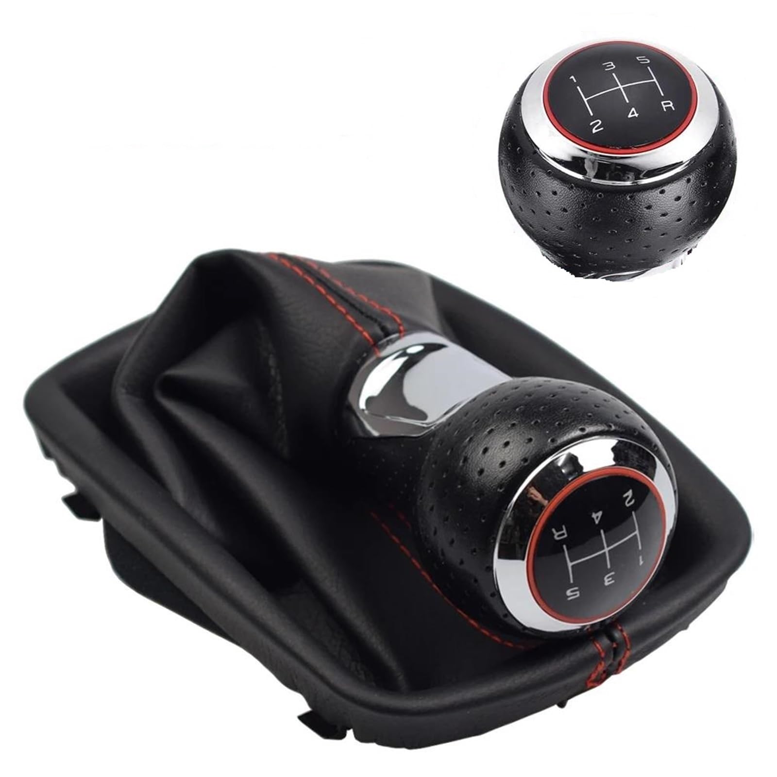 Fsozdbbpl 5R Speed Automotive Parts For A4 A6 C5 4B A8 D2 4D 5 6 Speed Car Leather Boot Gear Shift Knob Shifter Head Lever Cover Accessories(5R Speed)