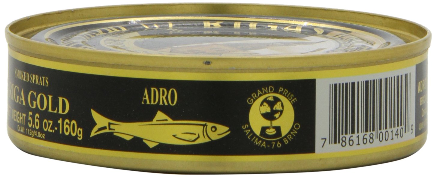 Adro Riga Smoked Sprats, 5.6-Ounce (Pack of 12)