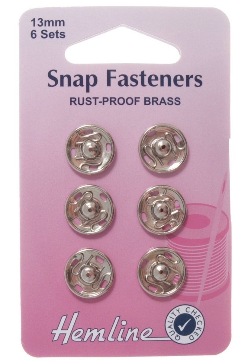 Sew On Snap Fasteners 13mm Nickel