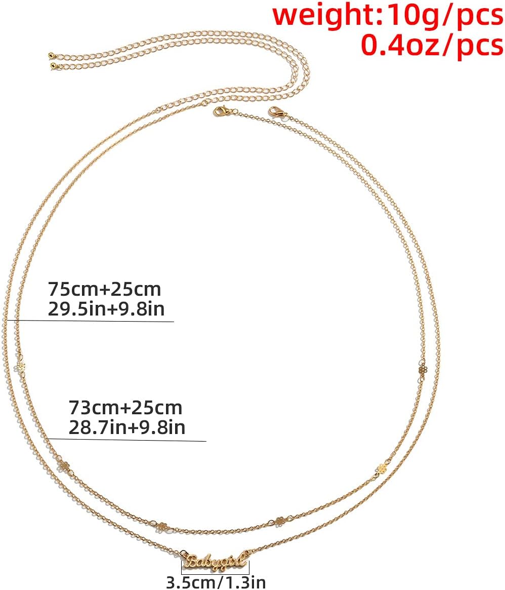 Belly Body Chain for the Waist Layered Gold Belly Chains Constellation Letter Waist Jewelry for Women Beach Body Jewerly Sexy Summer Layered Waist Chain (Baby Girl) - Image 7