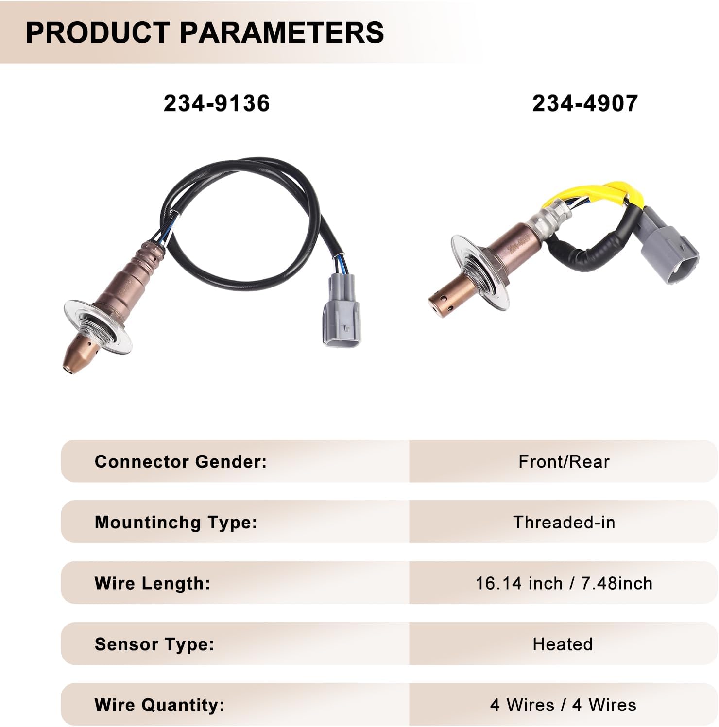 Oxygen O2 Sensor Upstream and Downstream Fits for Subaru Outback Legacy 2.5L H4 2013-2014, Replace 234-9136, 22641-AA640,22641-AA66A, 234-4907, 22690-AA96A, 25024487 2Pcs