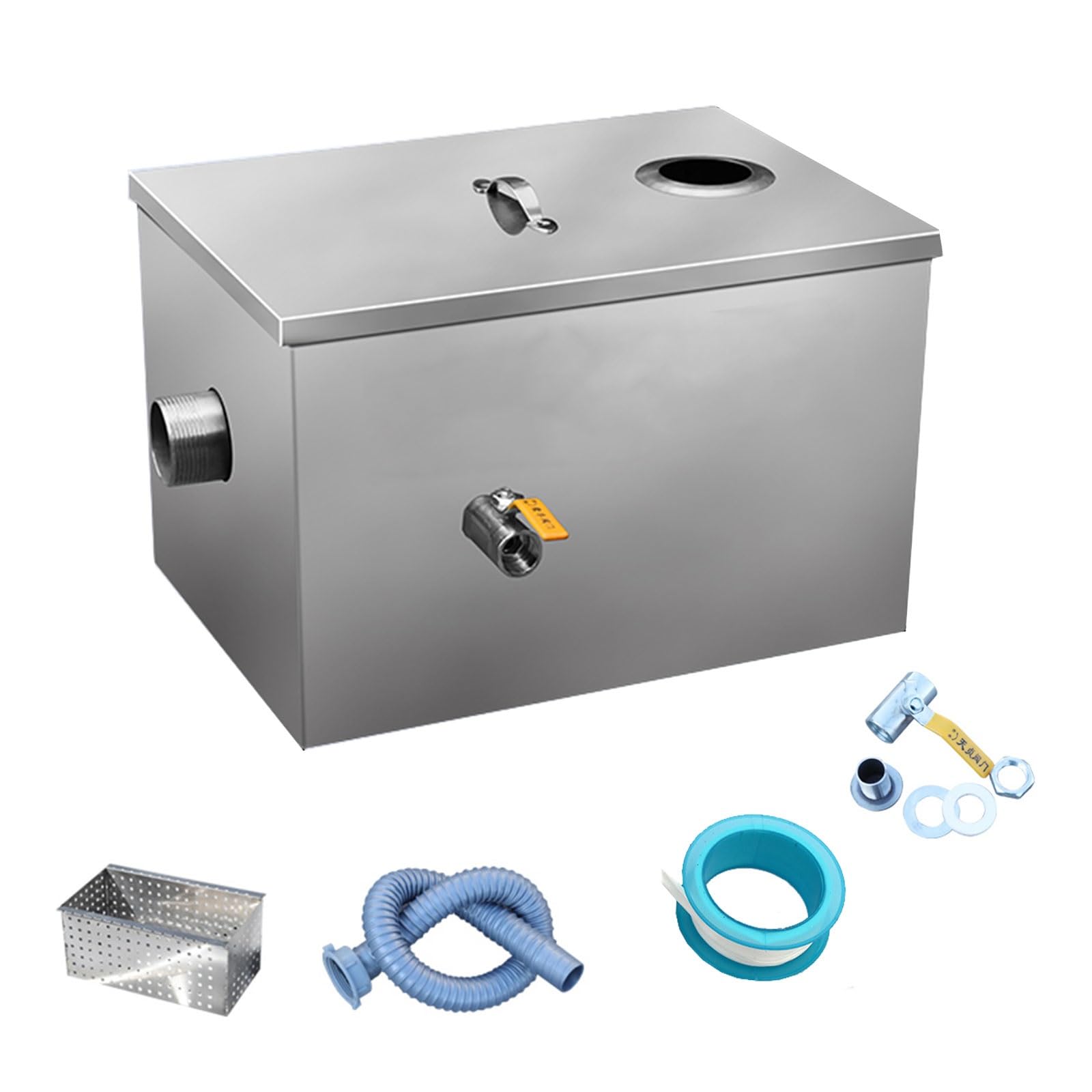 Separatore di Grasso, Filtro Antigrasso in Acciaio Inossidabile, Separatore Olio-Acqua per Acque Reflue per Ristorante, Bar, Mensa, Cucina Sotto Il Lavello ( Size : 45*25*25cm/18*10*10in )