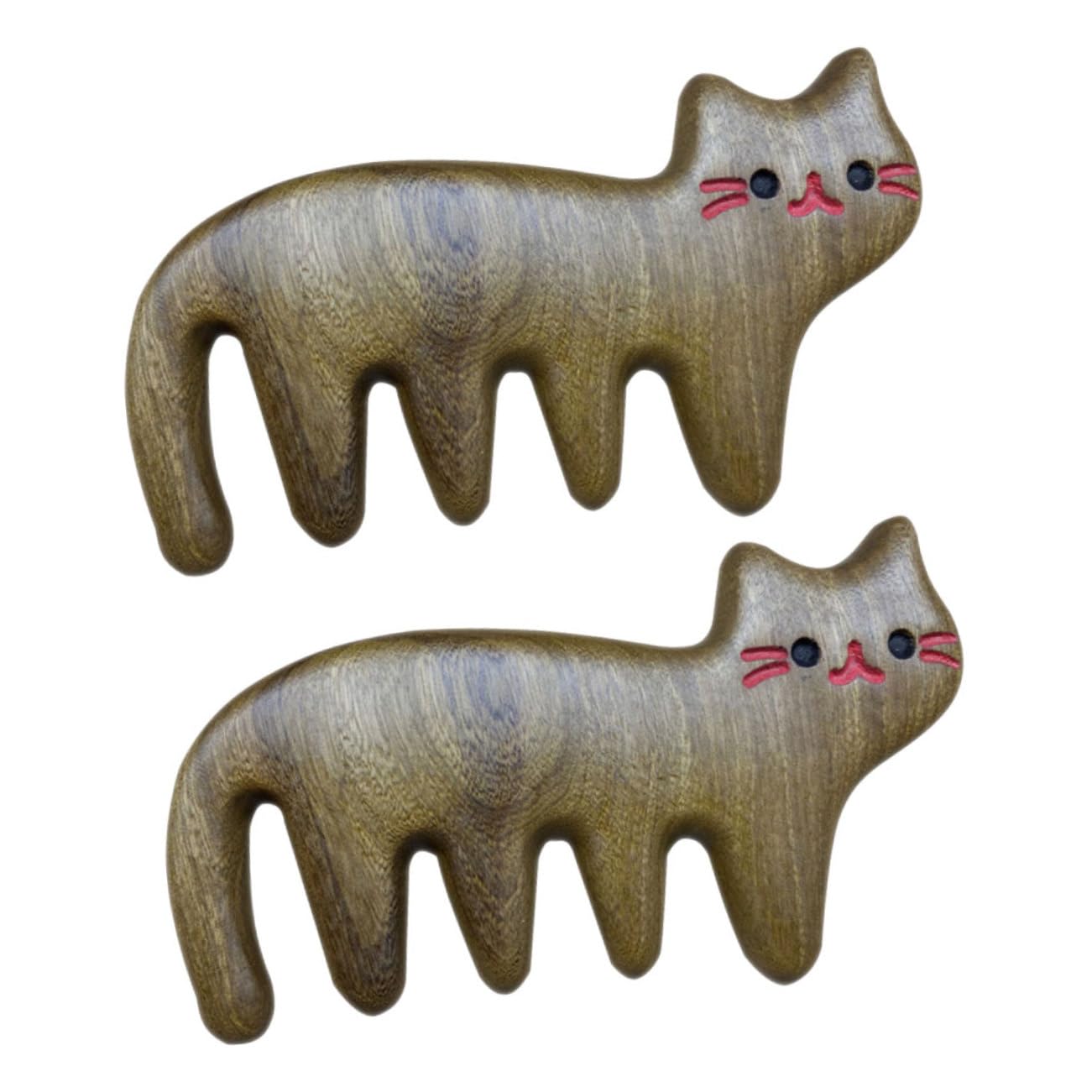 Ipetboom 4pezzi Pettini Legno Per Massaggio Per Gatti Da Pettine Antistatico Con Denti Larghi Per Tutti Tipi Di Pelo Per Regali Di Compleanno e Festività