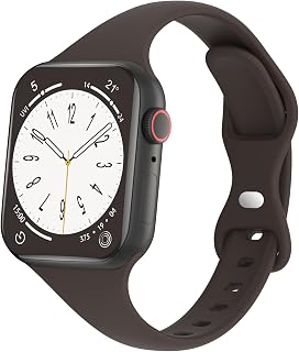 DYKEISS Sport Slim Silicone Band Compatible for Apple Watch Band 38mm 42mm 40mm 44mm, Thin Soft Narrow Replacement Strap W... Price In India