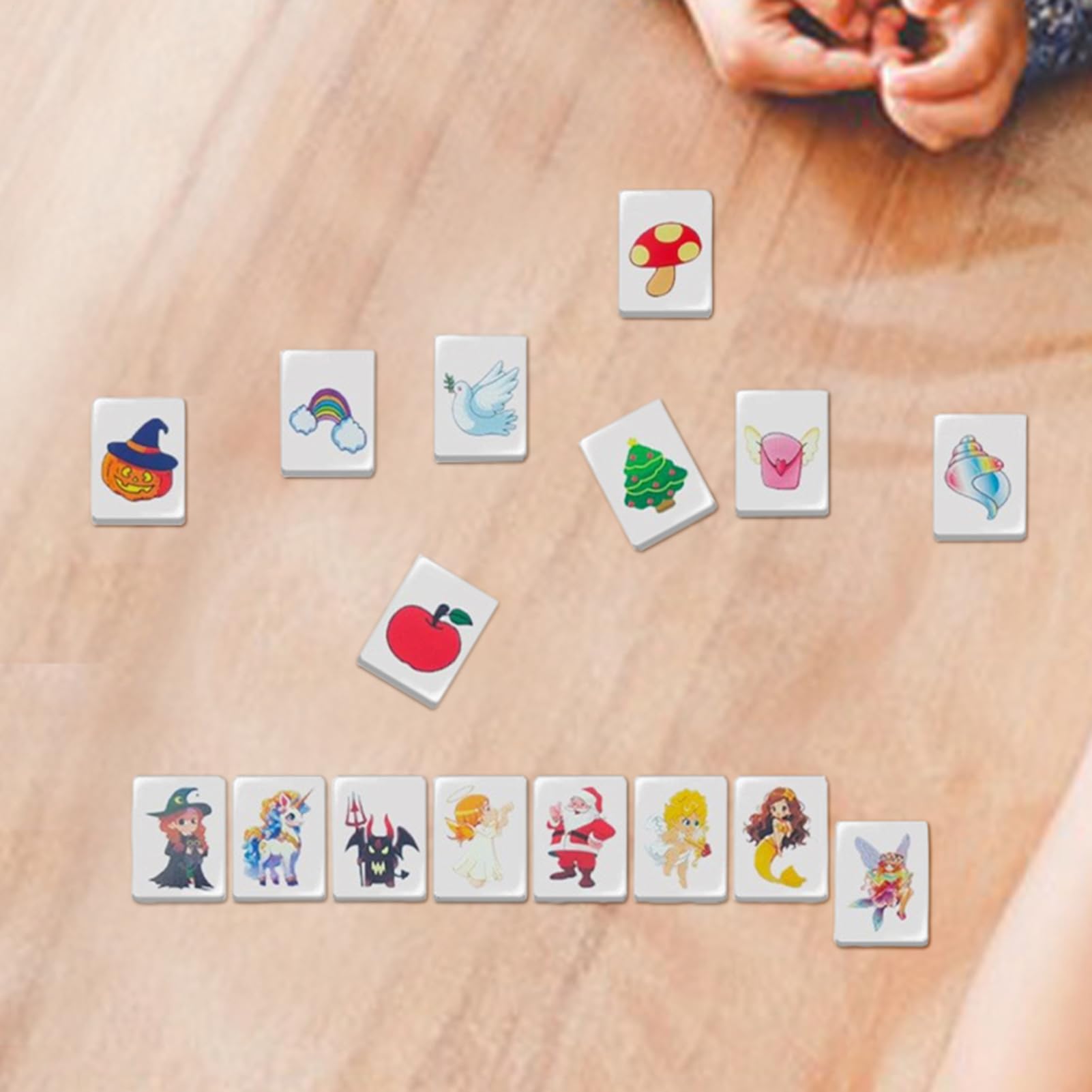 Mahjong Fichas Juego 1 Set de Familiar, Niños, Niñas y Adultos | Set De Fichas Mahjong Portátil Para Viajes Para Juegos Familiares Noche Halloween s Cumpleaños Entretenimiento Hogar Viajes