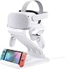 3 in 1 Enhanced Charging Dock VR Accessory Station for MetaOculus Quest 2 Quest 1 Rift S HTC Vive Cosmos Valve Index and More Mobile Watch Earplugs Wireless Charging