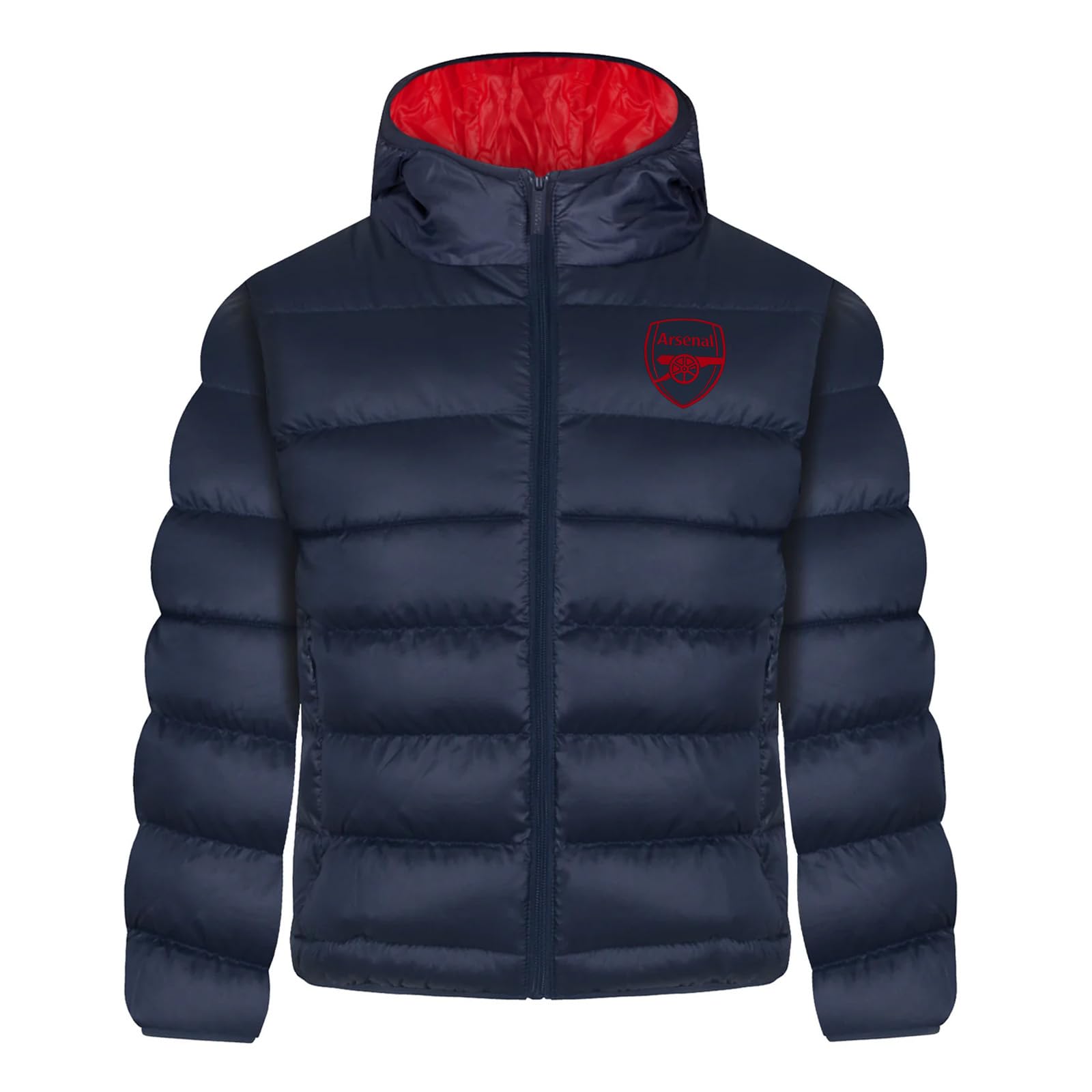 Arsenal Boys Quilted Jacket Hooded Coat Official Gift Navy Blue 6-7 Years