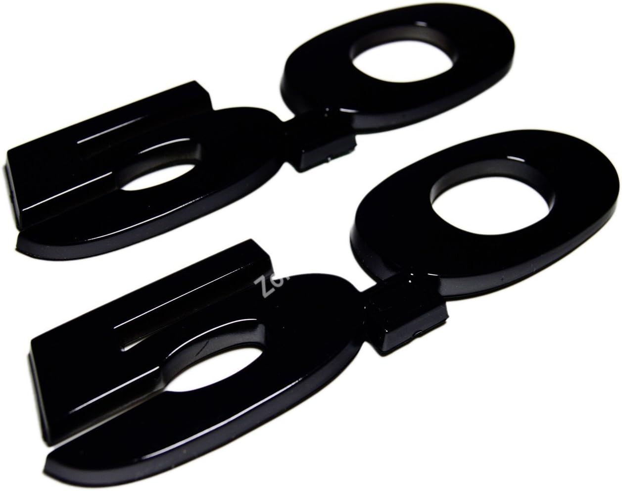 2 Pieces(Pair) 5.0 Liter Door Fender Side Emblem Badge Plate for Ford Mustang F150 GT - Full Black(no red dot)